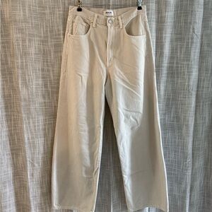 Agolde Off-White Wide Leg Pants